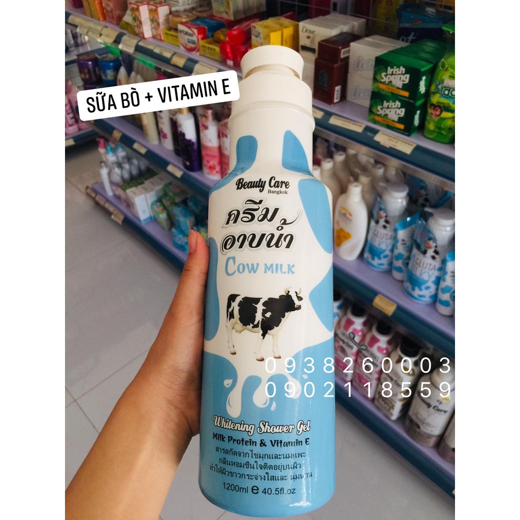 (Có bill) Sữa tắm trắng da Sữa bò/ dê/ Yến & hoa anh đào Beauty Care Bangkok 1200ml Thái Lan | BigBuy360 - bigbuy360.vn