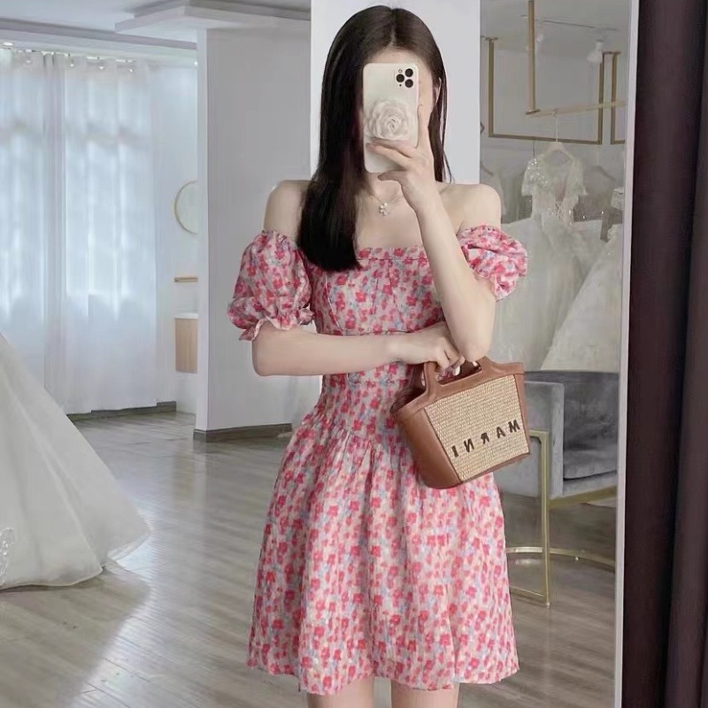 Đầm hoa Perty dáng ngắn thiết kế mới phong cách Hàn Quốc thời trang mùa hè cho nữ