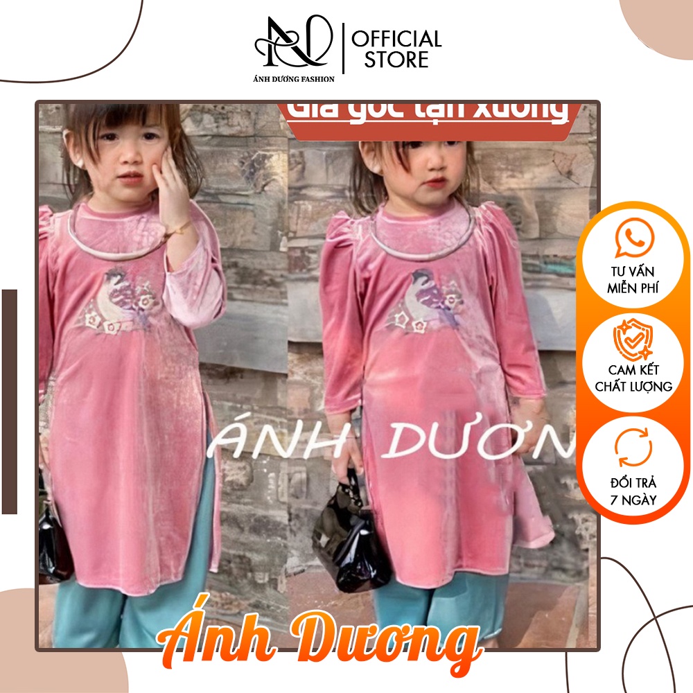 Bộ Áo Dài Cách Tân Thêu Tay Chất Liệu Nhung Cao Cấp Đủ Size - AD055