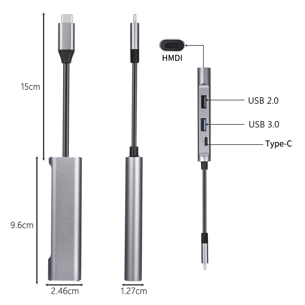 Bộ Chia 3 Cổng Usb 3.0 Type C Sang Hdmi