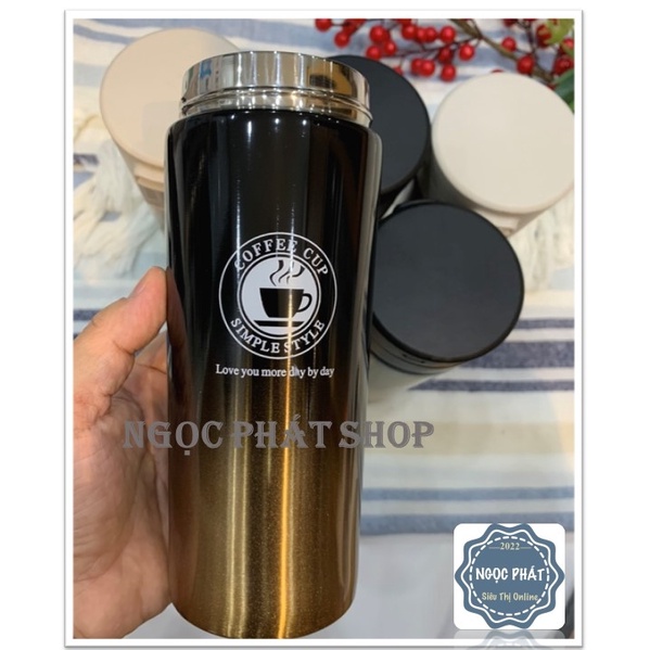 Bình giữ nhiệt, bình coffee Inox 2 lớp SUS 304 nắp bật tiện dụng 500ml