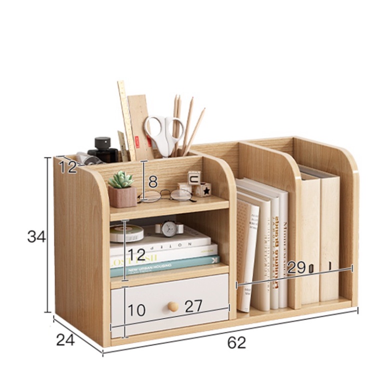 Kệ sách để bàn làm việc, bàn học phong cách Nordic - GP176.03