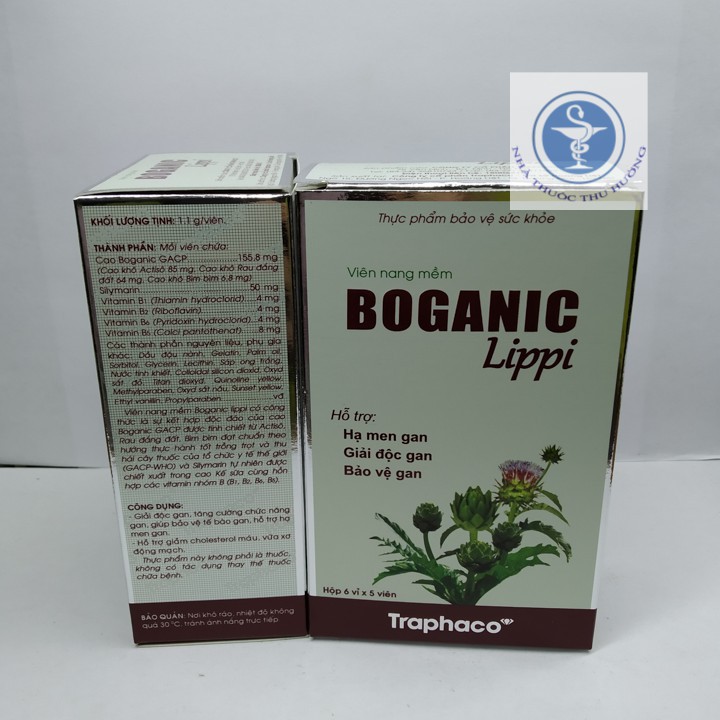 Boganic Lippi - giải độc gan, hạ mỡ máu - bảo vệ gan - Chính hãng Traphaco Chính hãng
