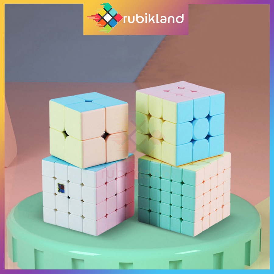 [Bộ Sưu Tập] Rubik MoYu Macaron 2x2 3x3 4x4 5x5 Pyraminx Rubic Biến Thể Stickerless Đồ Chơi Trí Tuệ Trẻ Em