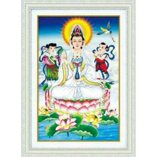 Tranh gắn đá Phật bà quan âm