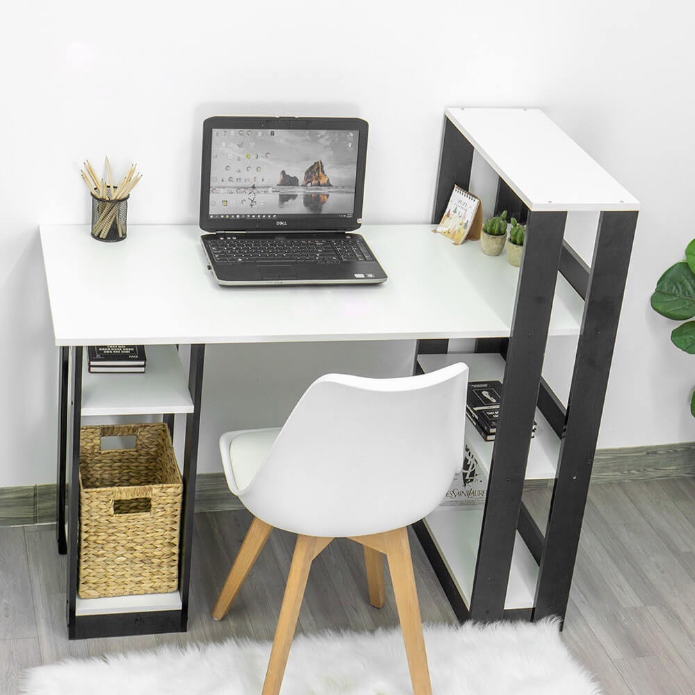 Bàn Làm Việc Máy Tính Lắp Ráp - Bàn Học Gỗ Phối Kệ Sách Đa Năng- Giảm 99% sản phẩm