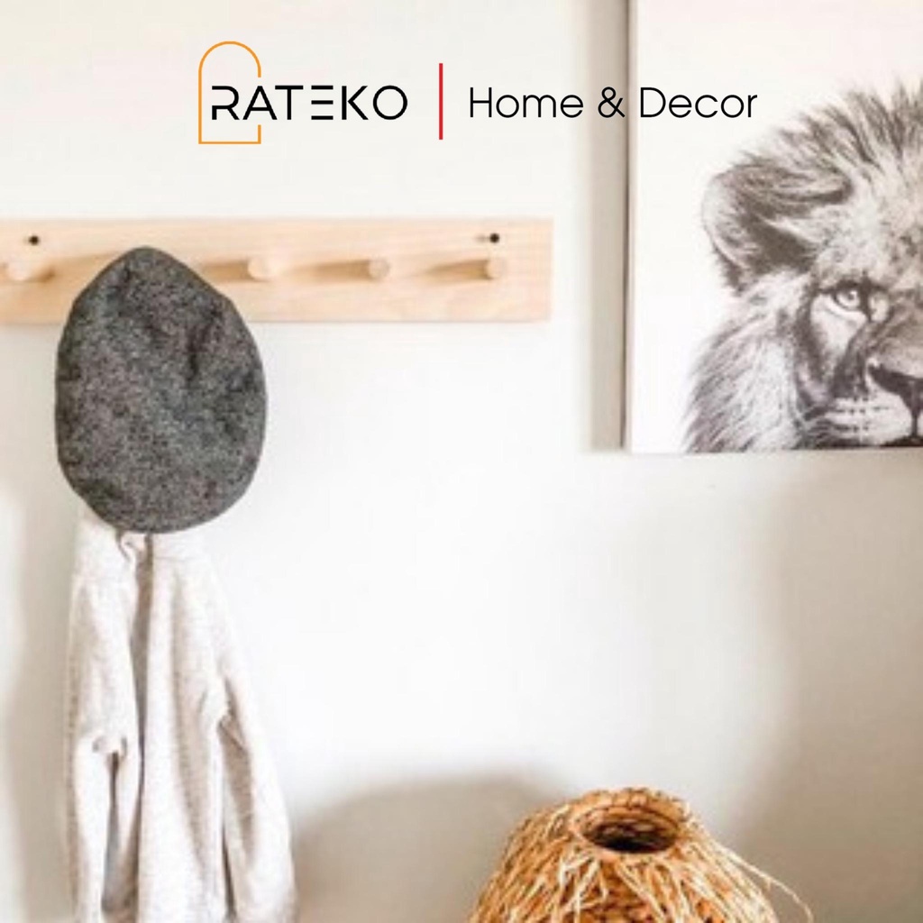 Thanh treo quần áo, đồ đa năng bằng gỗ tự nhiên RATEKO trang trí phòng ngủ, nhà tắm, shop quần áo, decor homstay