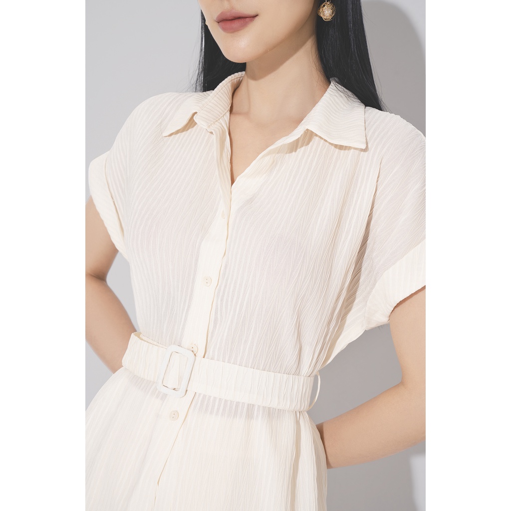 Áo sơ mi xốp tay ngắn cổ đức Eva De Eva 21ASME096B