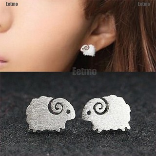 (Eetmo)  New Fashion Silver Plated Sheep Earrings For Women Ears Stud Fine Jewelry