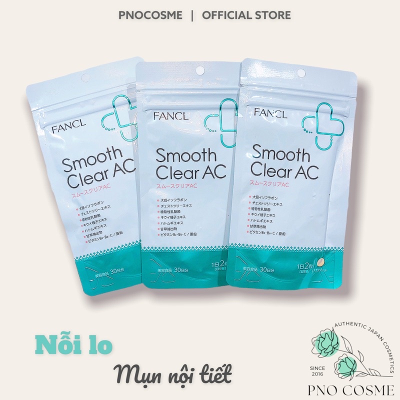 Viên giảm mụn nội tiết Smooth Clear AC Fancl