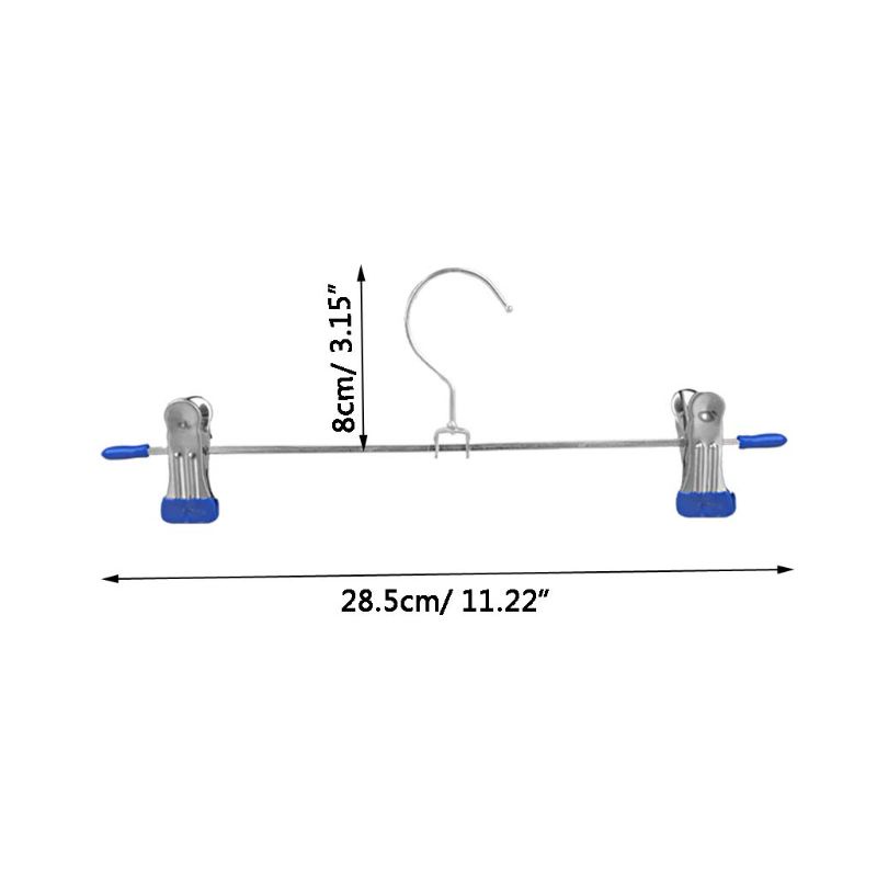 Set 10 Móc Treo Quần Áo Bằng Thép Không Gỉ Chất Lượng Cao