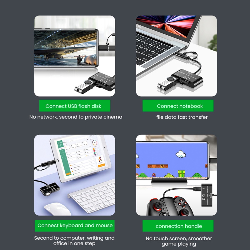 Cáp Sạc USB Loại C Sang Micro USB Đọc Thẻ Nhớ TF U