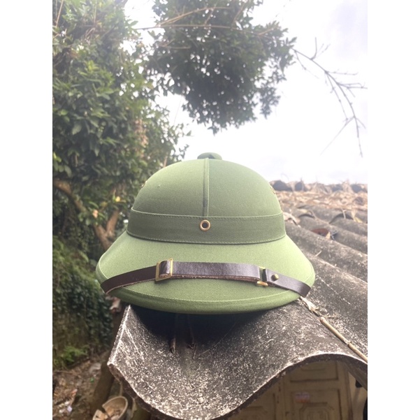 mũ cối cốt phíp lòng vàng vải gabadin chuẩn tàu