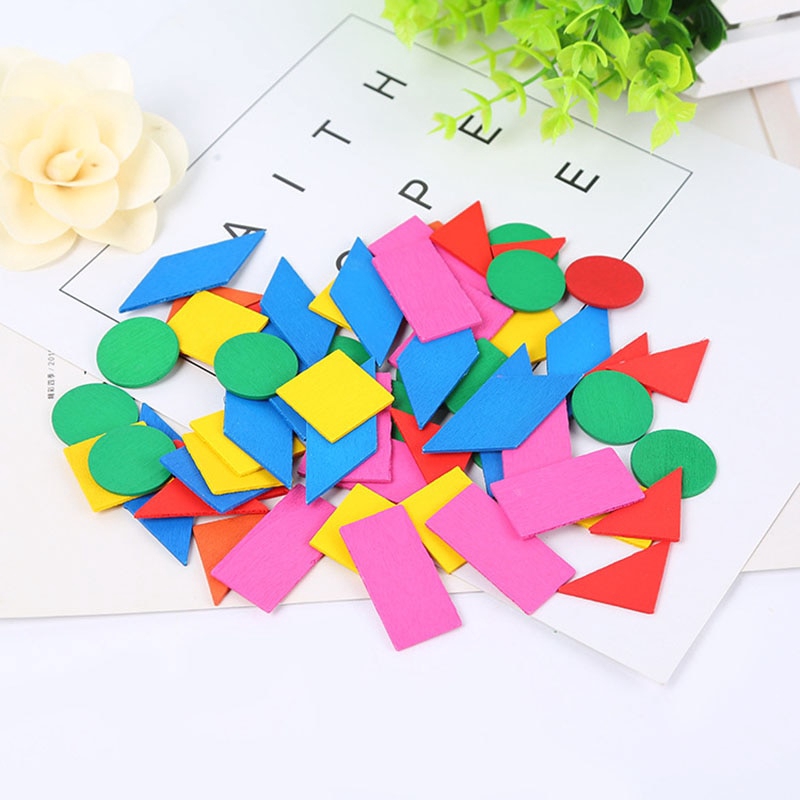Bộ 50 miếng đồ chơi xếp hình bằng gỗ sáng tạo dành cho trẻ em