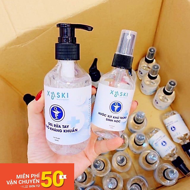 (TẶNG LỌ 30LM) Nước rửa tay 120ml XASKI Bộ Y Tế kiểm nghiệm