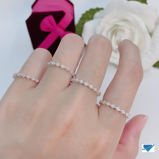 Nhẫn nữ một hàng đá chuẩn bạc ta