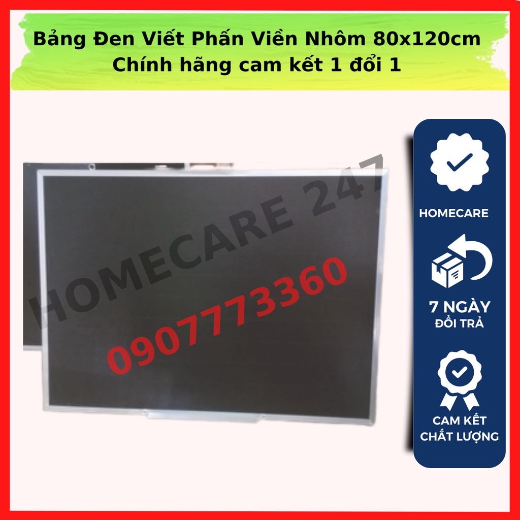 Bảng đen viết phấn viền nhôm, 40 x 60 cm, 60 x 80 cm, 60 x 100 cm, 80 x 120 cm- Có kẻ sọc ngang 5cm