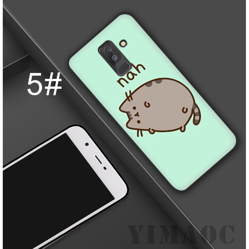 Ốp điện thoại họa tiết mèo Pusheen dùng cho Samsung Galaxy S9 S8 Plus S7 S6 Note 8 9