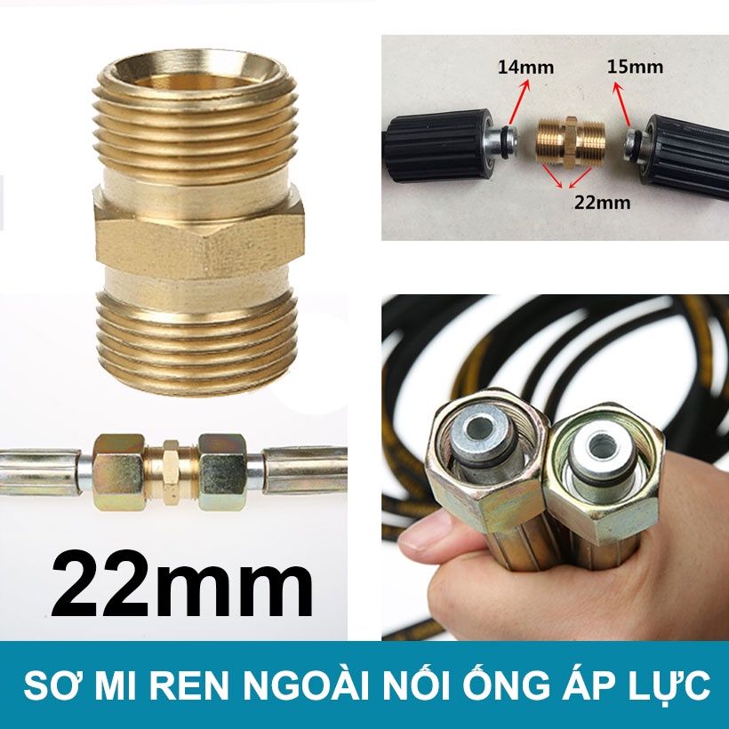 Ren nối dây rửa xe, Kép nối dây rửa áp lực cao (Kép 22mm)