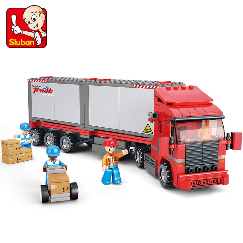 Bộ đồ chơi lắp ghép mô hình xe tải vận chuyển hai thùng 0338 chân thật 345 mảnh