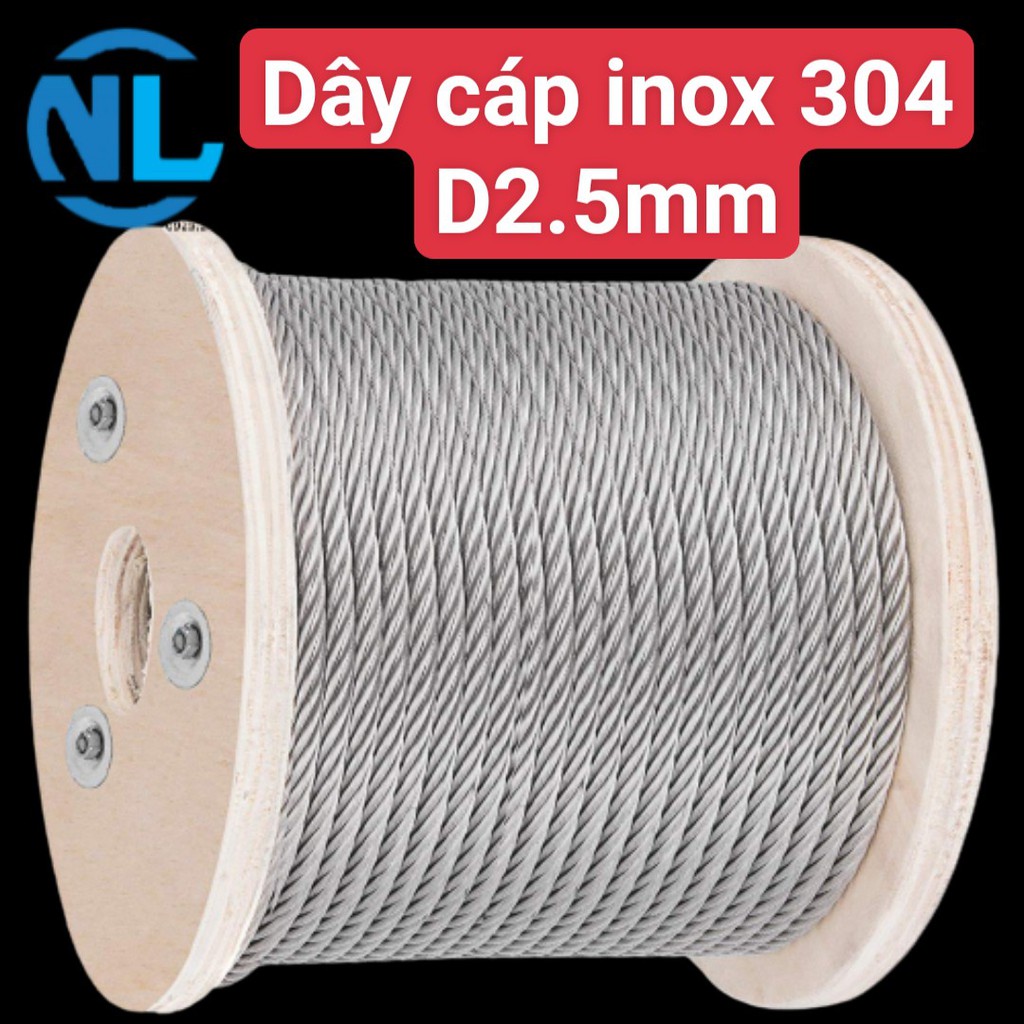 Dây cáp inox 304 đường kính 2,5mm - capthepgiasi  THÁI BÌNH VINA