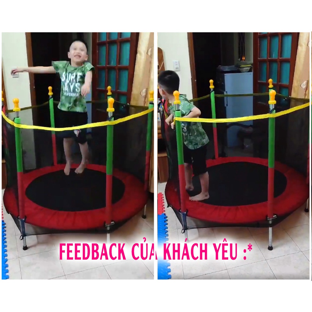 Nhà Nhảy Nhún , Đệm Nhún Lò Xo Lục Giác Có LAN CAN & BẠT QUÂY Cho Trẻ Em