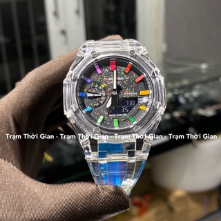 Đồng hồ nam casio g-shock ga-2100-1a trong suốt cầu vồng
