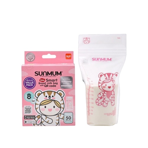 Túi trữ sữa SunMum Thái lan - thể tích 100ml - 150ml - 250ml - mẫu mới màu hồng