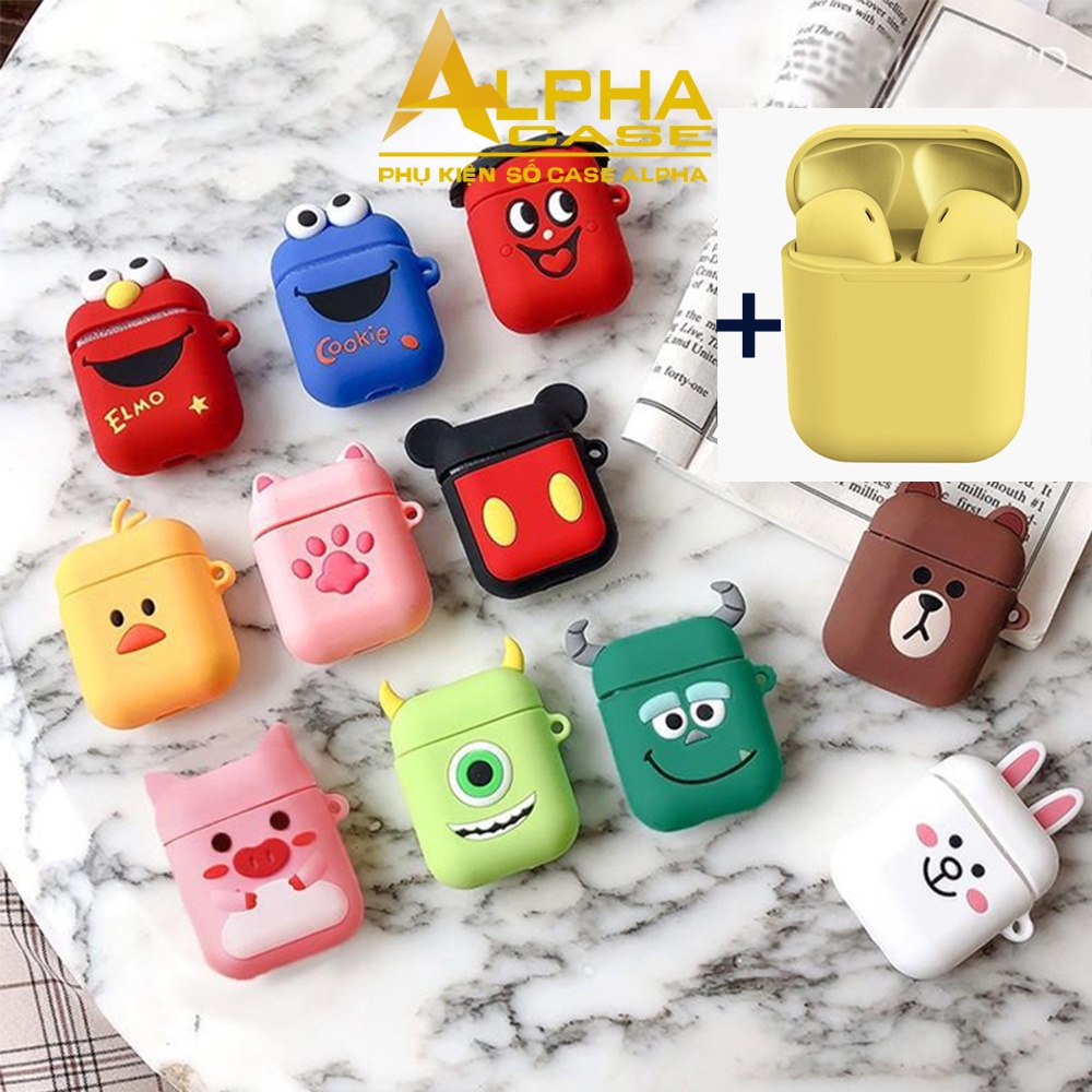 Tai Nghe Bluetooth Kèm Vỏ Đựng Nhiều Hình Ngộ Nghĩnh, Đáng Yêu Siêu HOT - CASE ALPHA