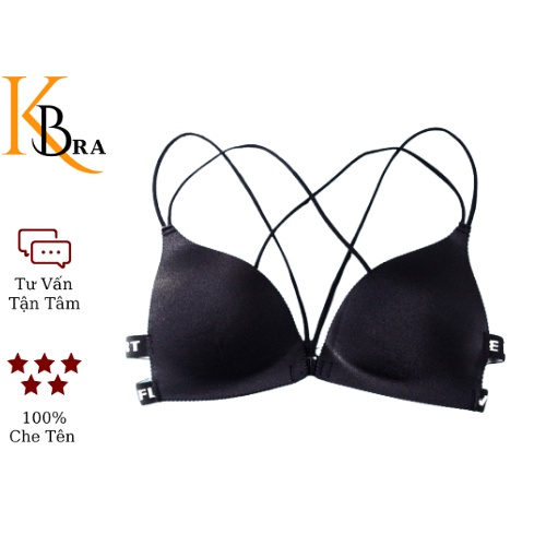 Áo ngực su đệm mỏng cài trước đan dây chéo siêu xinh KBRA 810