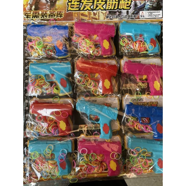 Lẻ 1 bộ đồ chơi súng chun nhiều màu sắc cho bé