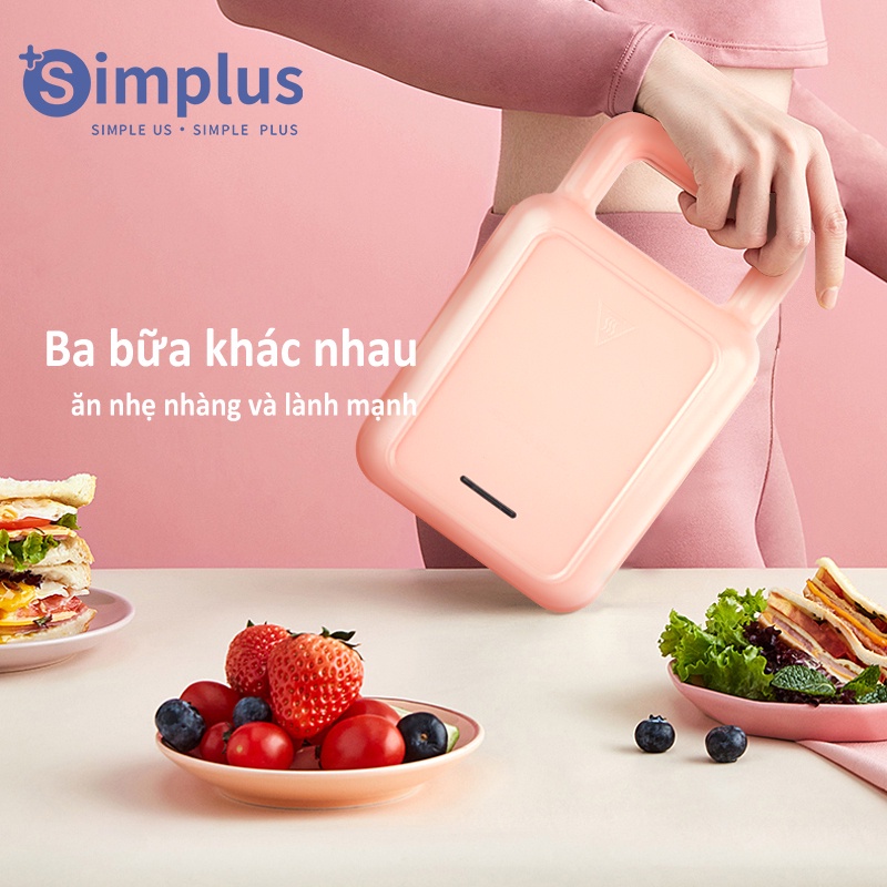 [Mã BMBAU50 giảm 10% đơn 99k] Simplus máy kẹp bánh sandwich máy Nướng bánh quế Máy làm thức ăn nhẹ đa chức năng