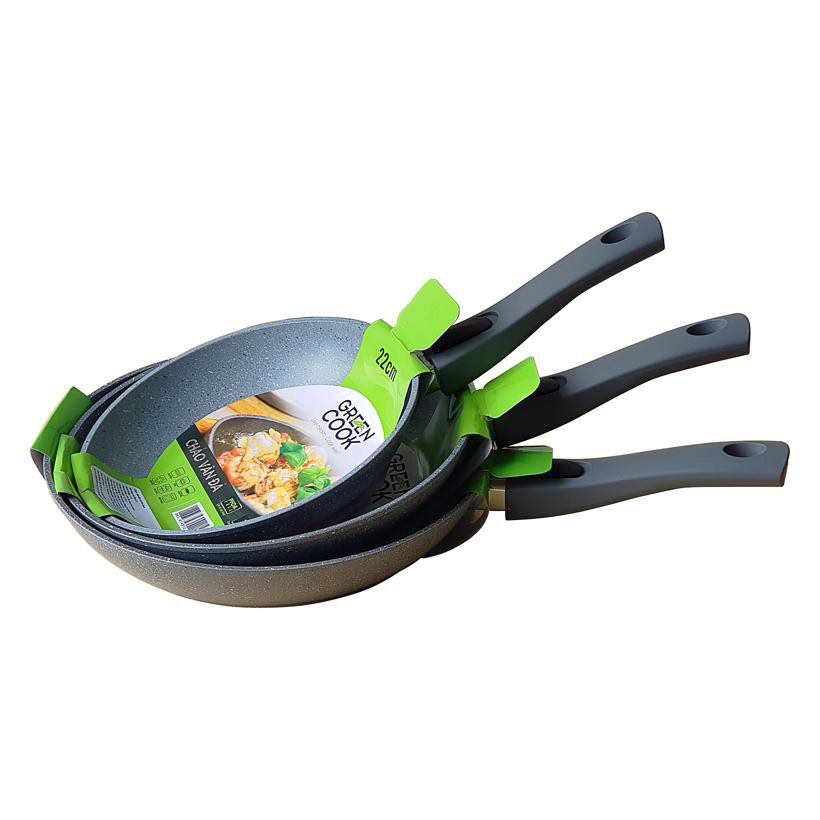 Chảo đá từ Green Cook  chống dính đa năng 2 trong 1 size 22cm -24cm -26cm - 28cm, đá cạn và đá sâu lòng