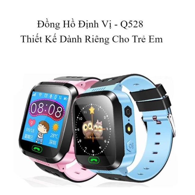 Đồng Hồ Định Vị Trẻ Em Đồng Hồ Thông Minh Định Vị Q528 Chống Nước Chống Mất Lắp Sim Nghe Gọi SOS Cho Bé - Màu hồng