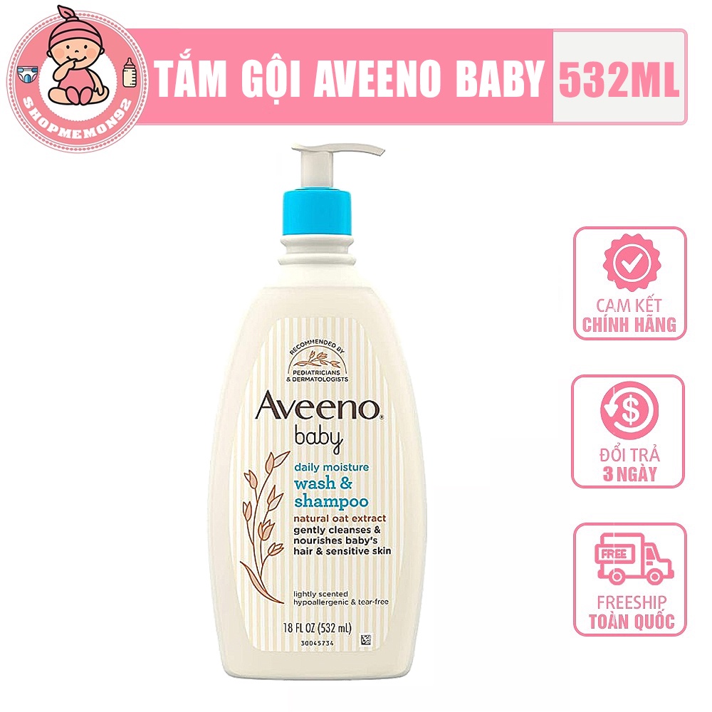 Sữa tắm gội Aveeno Baby dùng cho bé từ sơ sinh chai dung tích 532ml