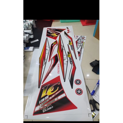 Tem Rời Exciter 135 LC V6 Dán Xe Đỏ Đen