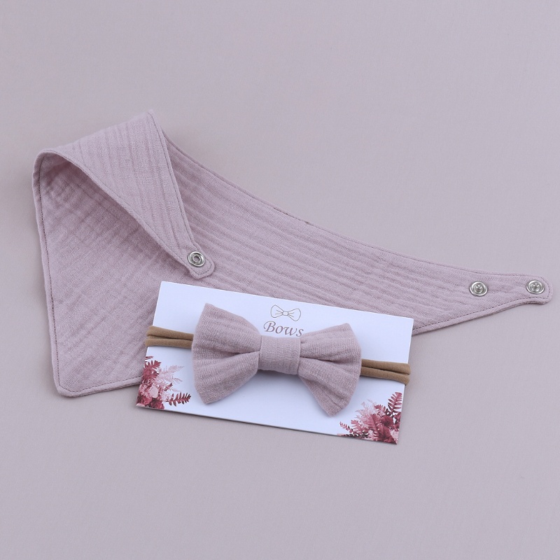 Set 2 Yếm Ăn Co Giãn Đính Nơ Kiểu Công Chúa Cho Bé Gái