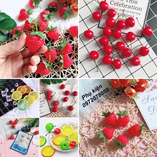Phụ kiện chụp ảnh set 3 cherry - dâu tây - lát chanh