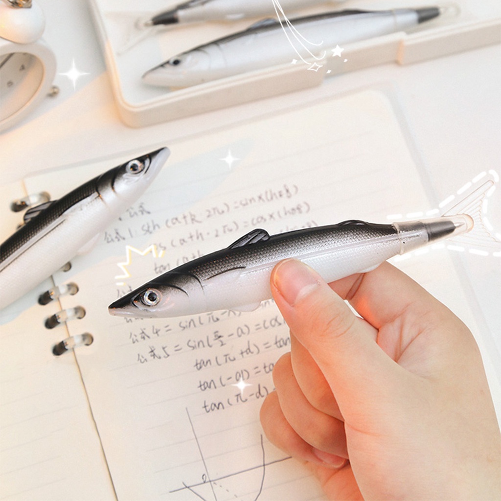 1 Bút Bi Nước Mực Đen Hình Cá Đại Dương 0.5mm