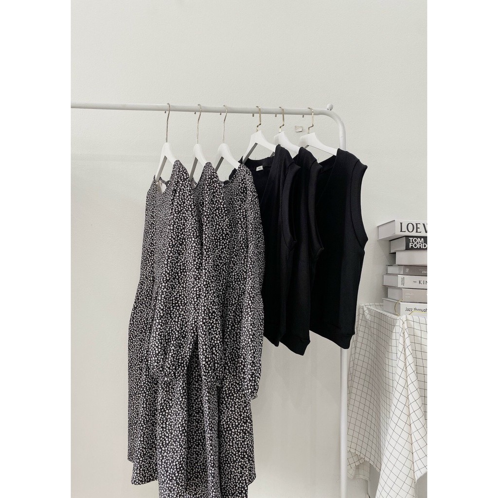 Set đồ nữ, set đầm babydoll hoa nhí kèm gile cổ V mặc siêu xinh mặc đi chơi đi dạo hay đi du lịch thoải mái Tây Thi Shop | BigBuy360 - bigbuy360.vn