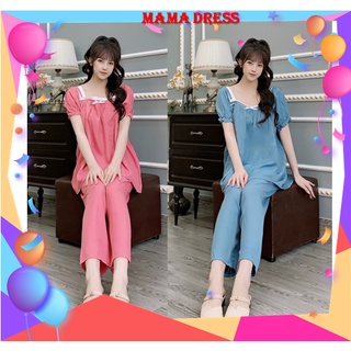 Bộ đồ bầu và sau sinh rẻ đẹp thiết kế thời trang có khóa cho mẹ bầu mặc nhà mẹ sau sinh cho con bú B18