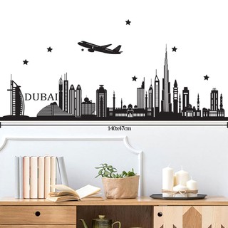 Hình dán tường trang trí phòng khách,trang trí quán,trang trí phòng ngủ | decal dán tường chủ đề thành phố dubai