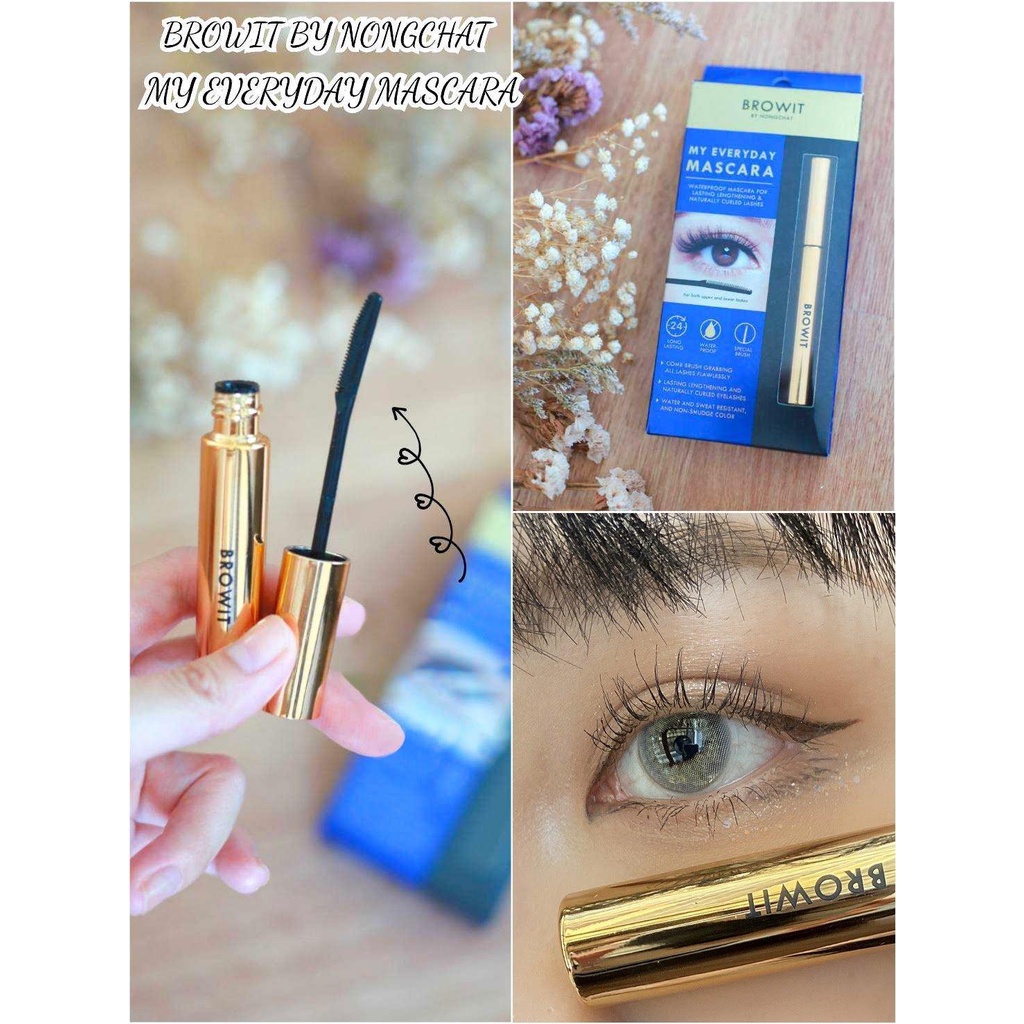 Mascara Browit Nongchat Thái Làm Dày Dài Mi, Làm Cong Mi Chuyên Dụng Cho Makeup