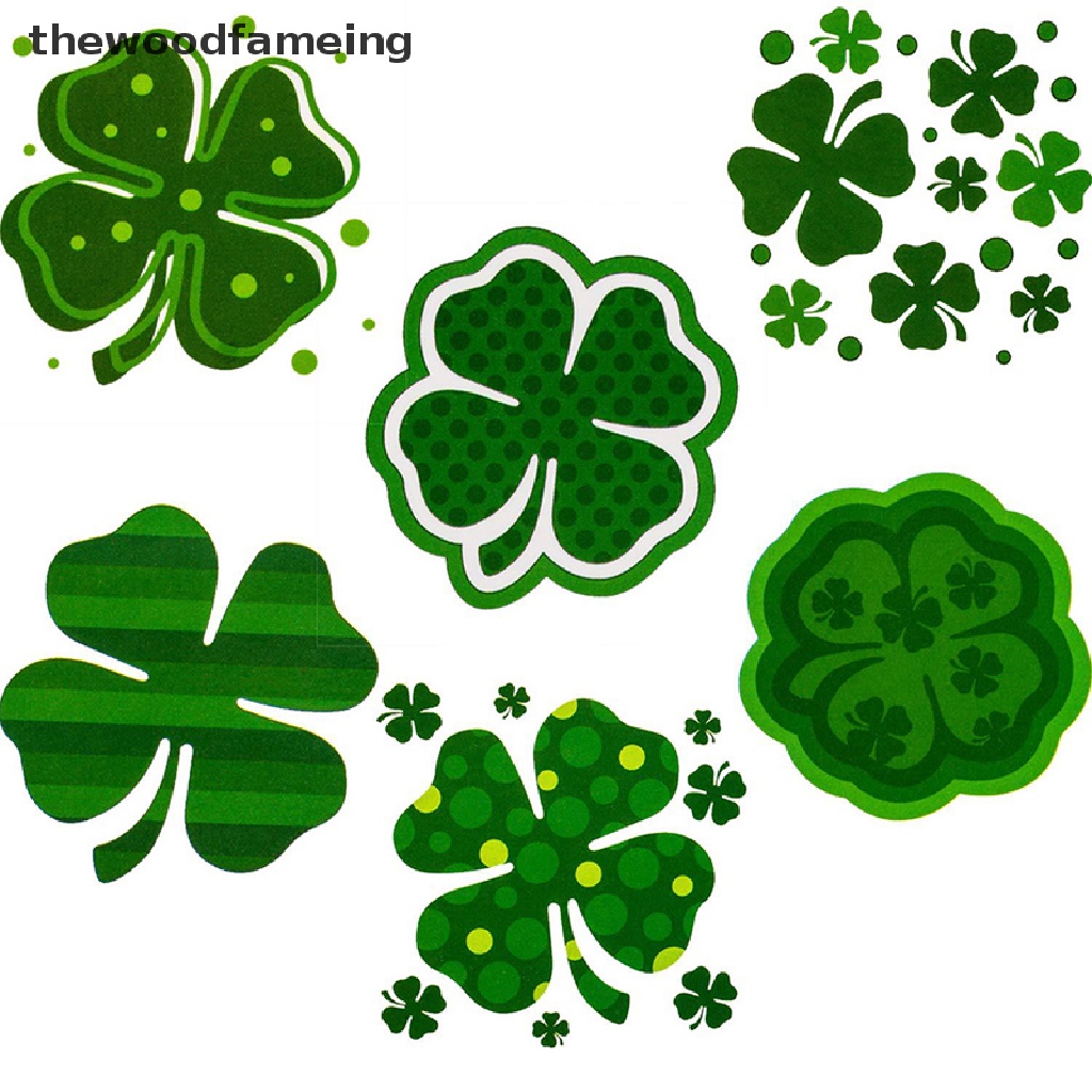 Hình Xăm Dán Tạm Thời Họa Tiết Cỏ Bốn Lá Saint Patrick