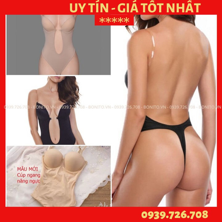 [VỀ HÀNG] Bộ đồ lót liền thân❤️Áo ngực liền thân Bodysuit nữ sexy Jumpsuit mặc đầm váy hở lưng,ngực xẻ sâu-đen trắng da