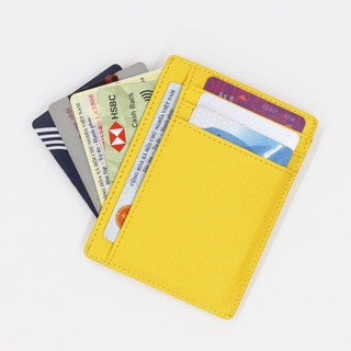 Ví Mini Đựng Thẻ Cardholder Da Thật Cao Cấp Saffiano - Genuine Leather Chống Thấm Nước Unisex Nam Nữ Nhiều Màu AaaJeans