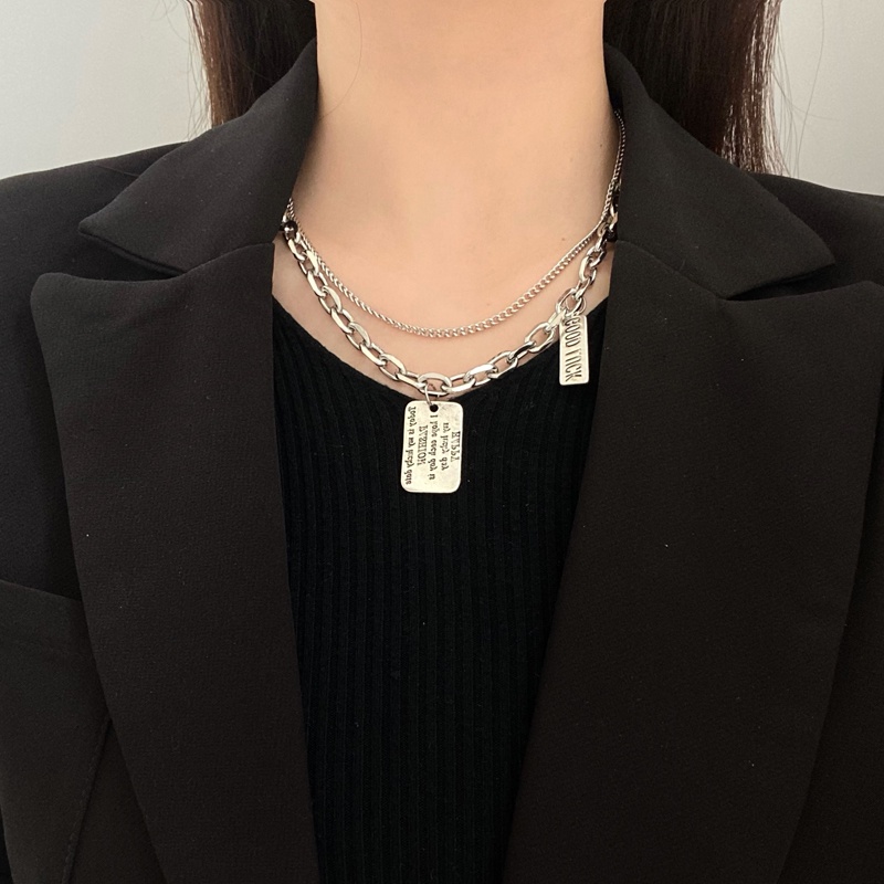 Vòng cổ Hai Lớp Dày Dặn Phong Cách Hip Hop Âu Mỹ Thời Trang