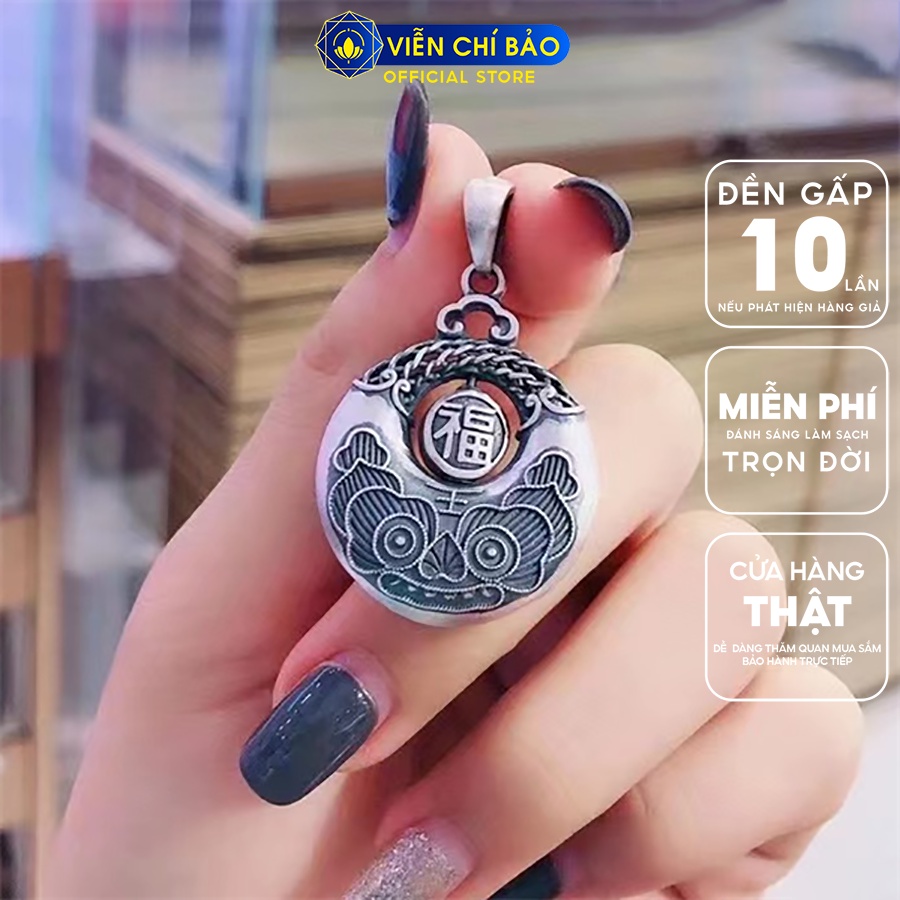 Mặt dây chuyền bạc nữ chữ Phúc NEW chất liệu bạc Thái 925 thời trang phụ kiện trang sức Viễn Chí Bảo M000102