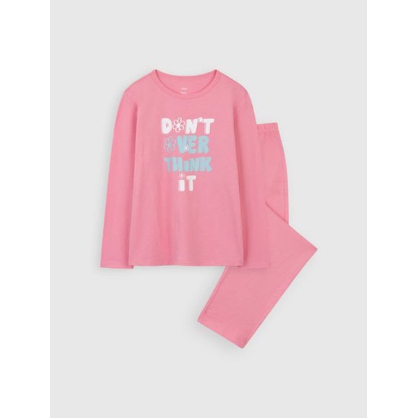 Bộ mặc nhà cotton dài tay bé gái Canifa