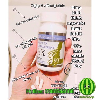 Viên mọc tóc best biotin supplement ex 90v _ suikashop